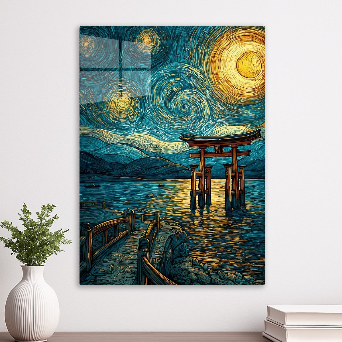 Torii Under Swirling Sky