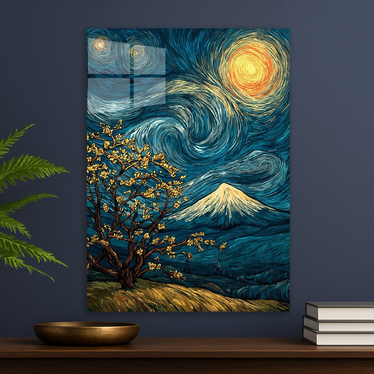Mount Fuji Under Swirling Sky
