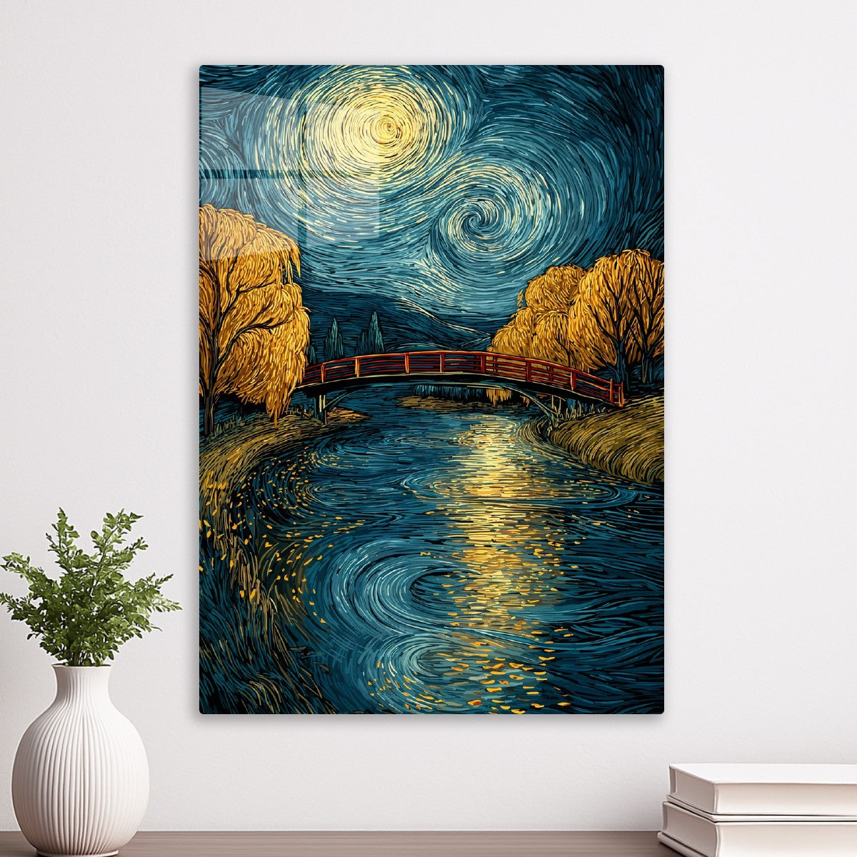 Starry Night River Bridge