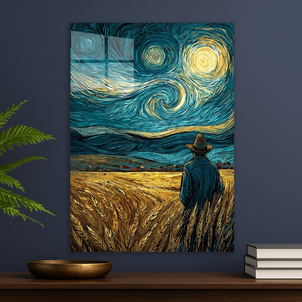 Starry Night Wheat Field
