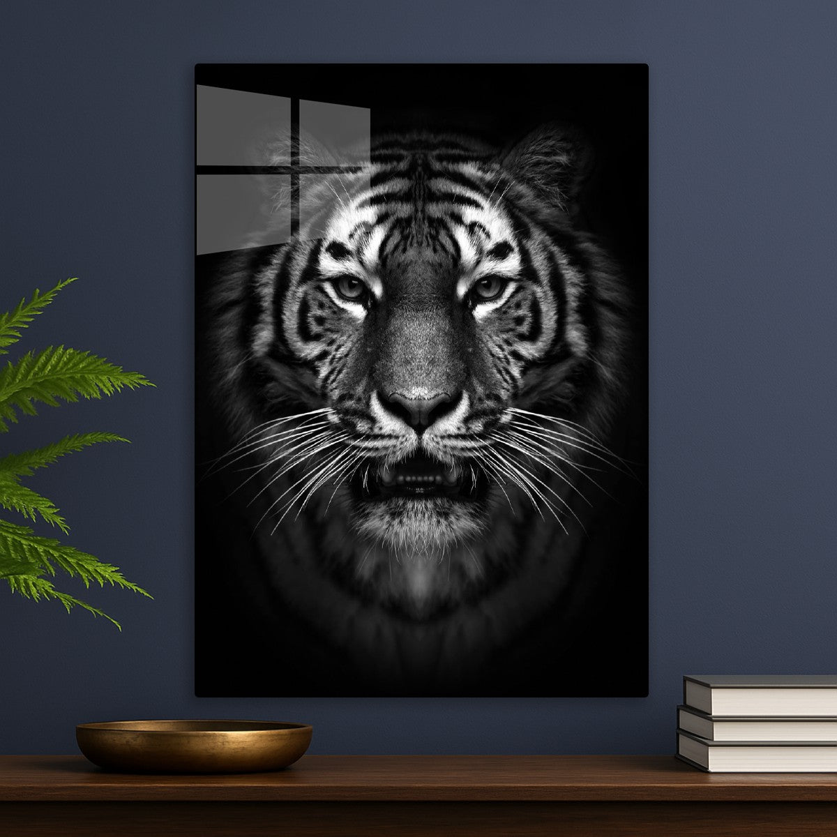 Wild tiger face black white