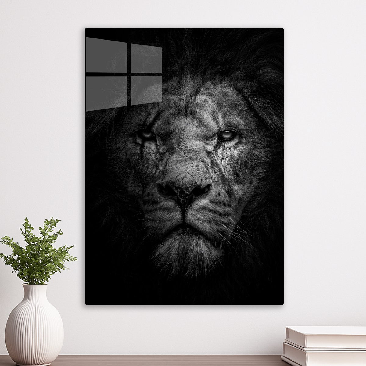 Angry wild lion