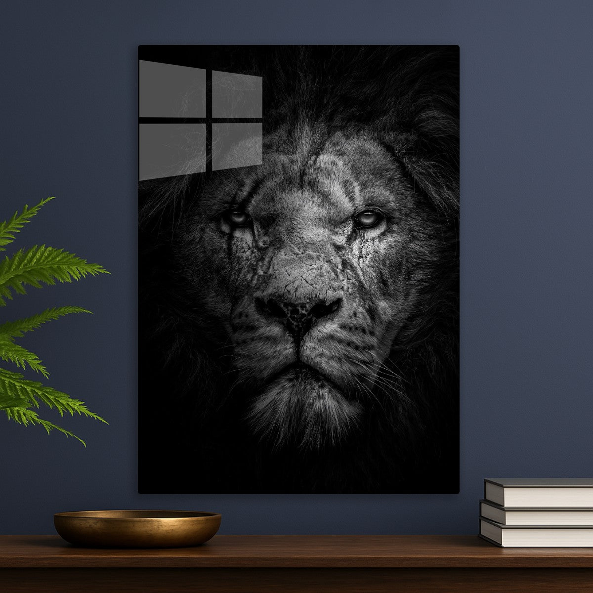 Angry wild lion