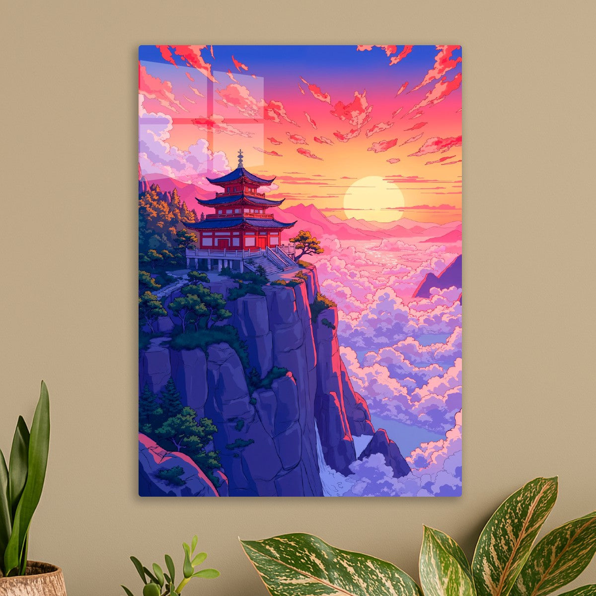 Japanese Shrine temple above the clouds
