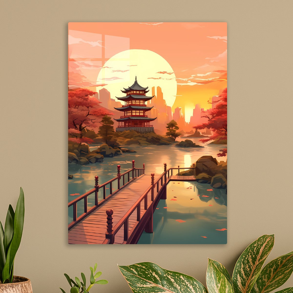 Sunset Serenity Japan Shrine temple
