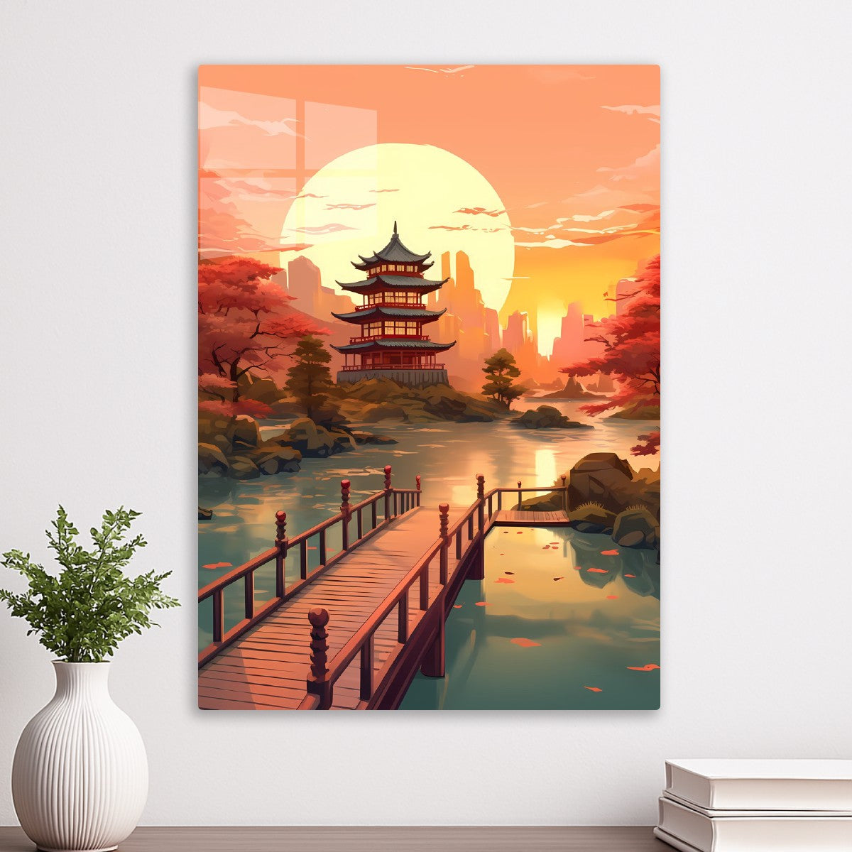 Sunset Serenity Japan Shrine temple