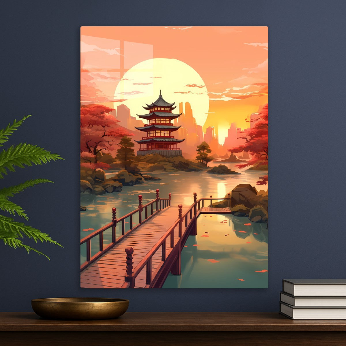 Sunset Serenity Japan Shrine temple
