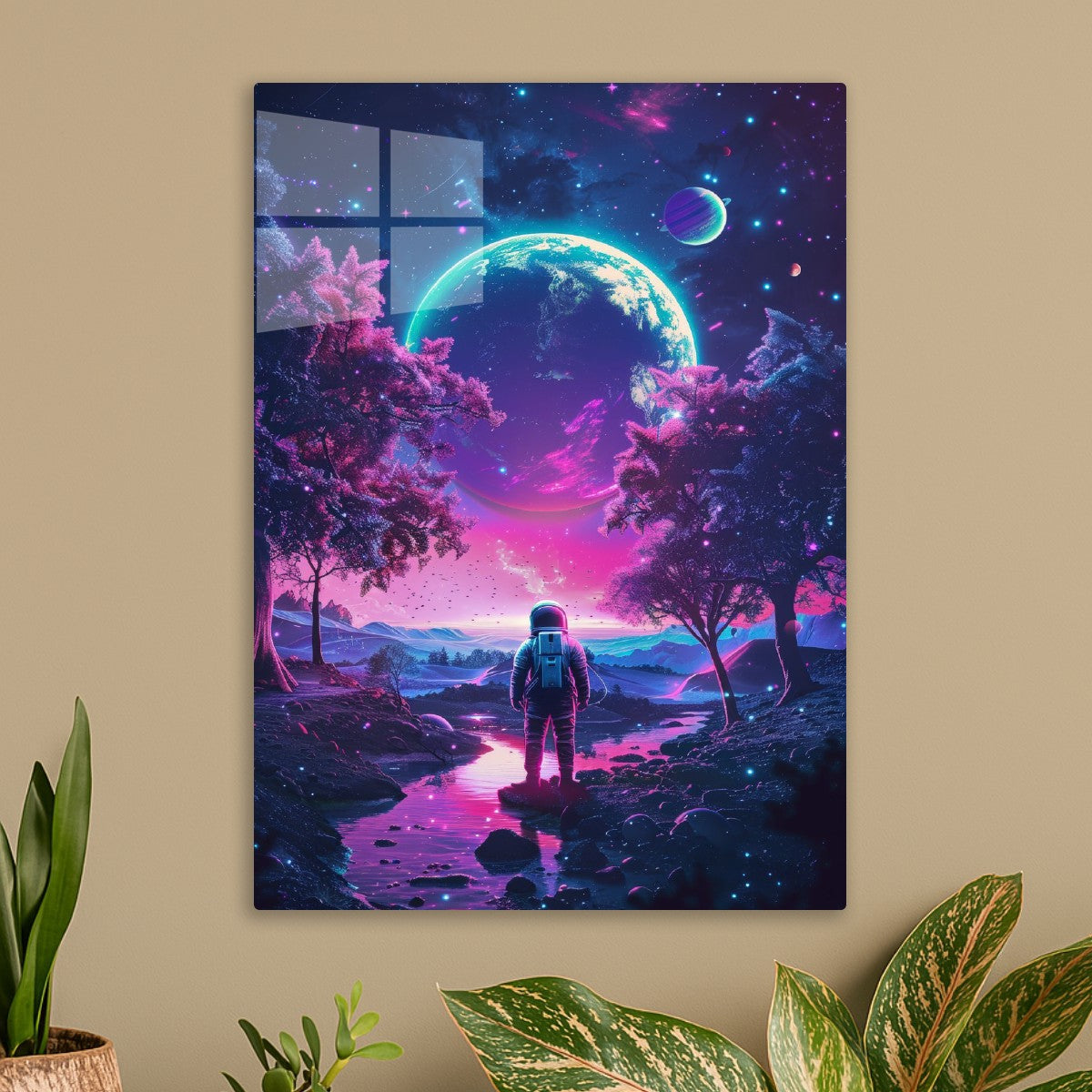 Space Cosmic Neon Astronaut