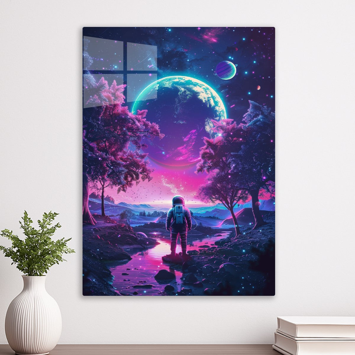 Space Cosmic Neon Astronaut