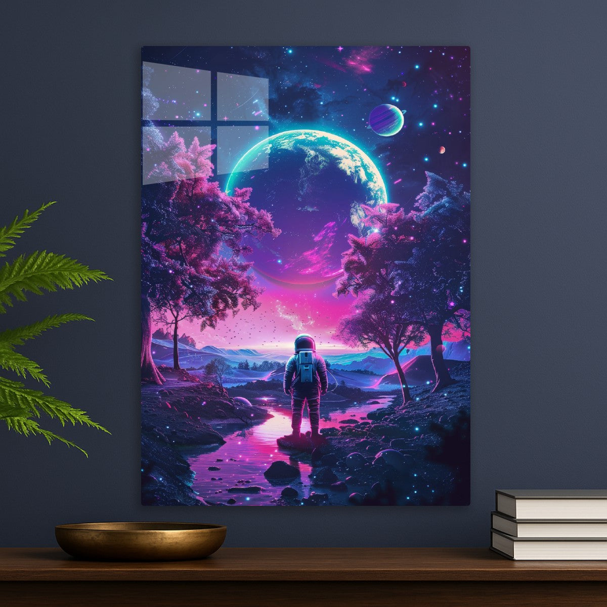 Space Cosmic Neon Astronaut
