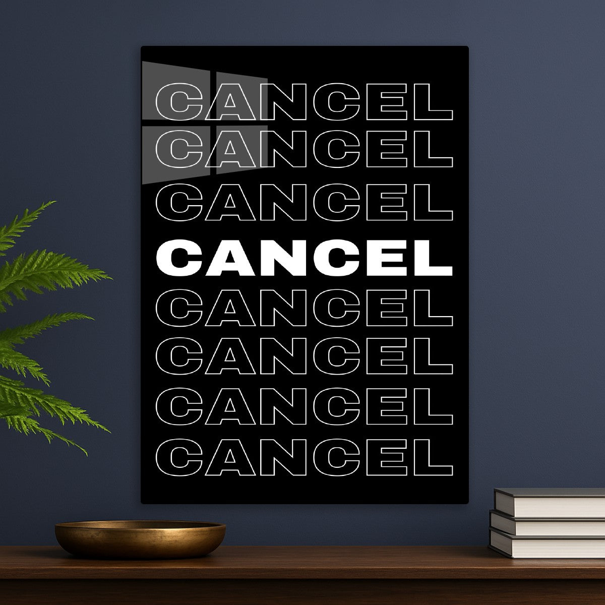 Cancel Statement Text Art