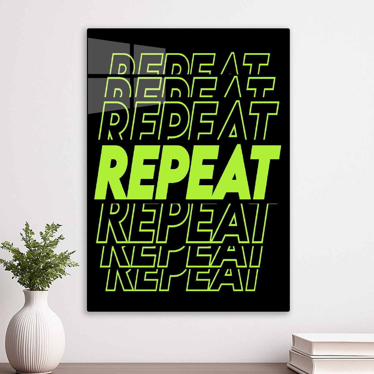 Repeat Typography Neon Green