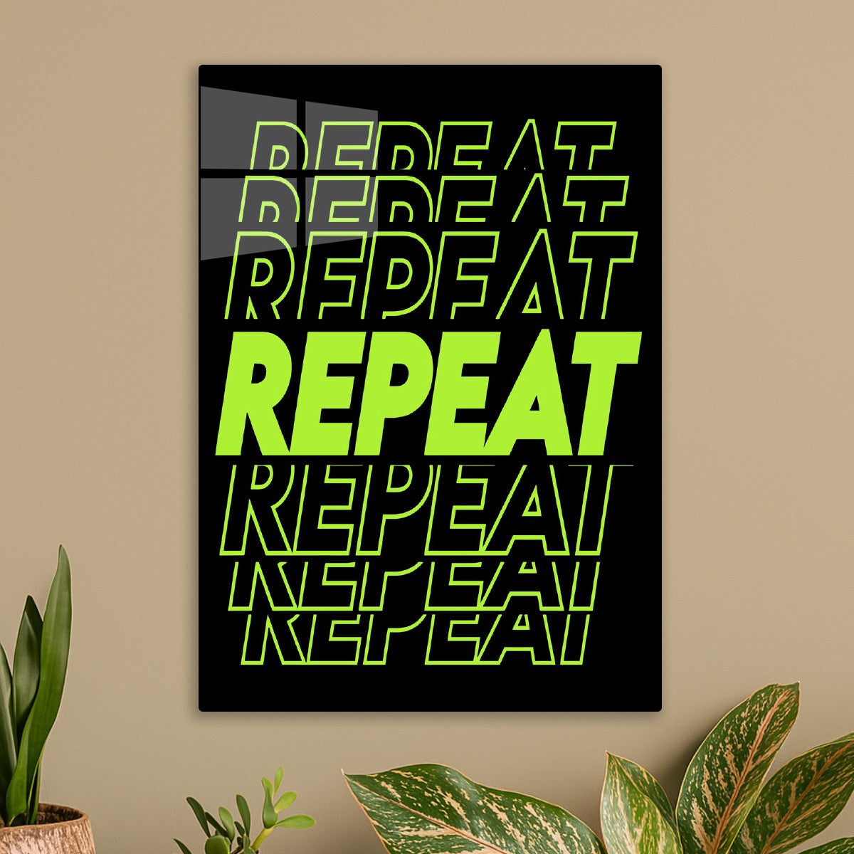 Repeat Typography Neon Green