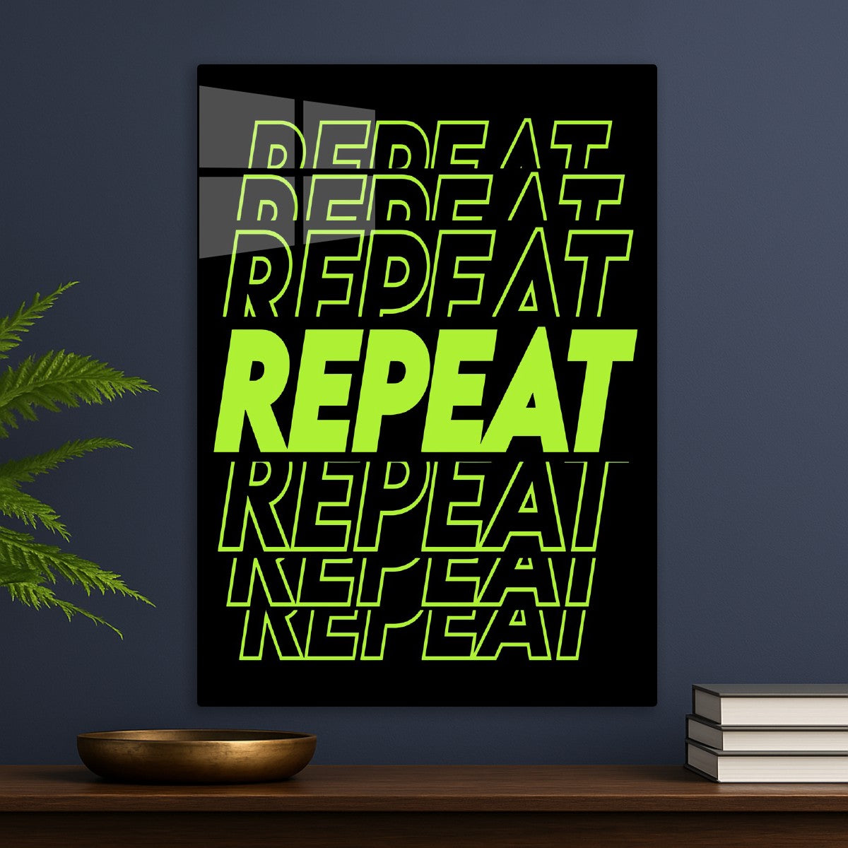 Repeat Typography Neon Green