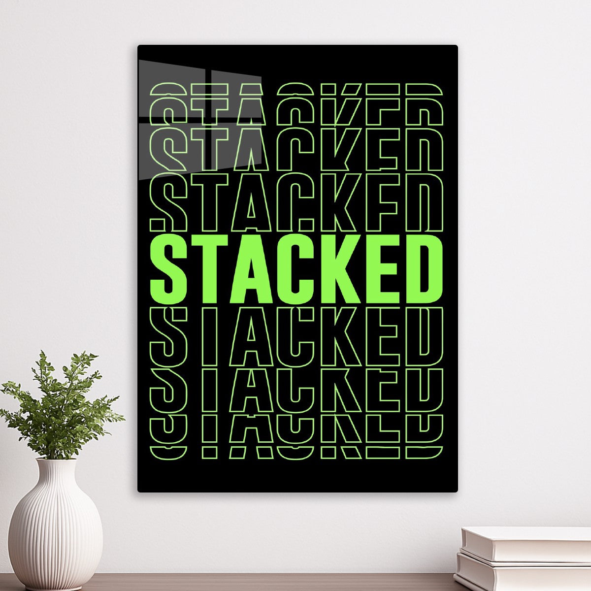 Stacked Typography Neon Green