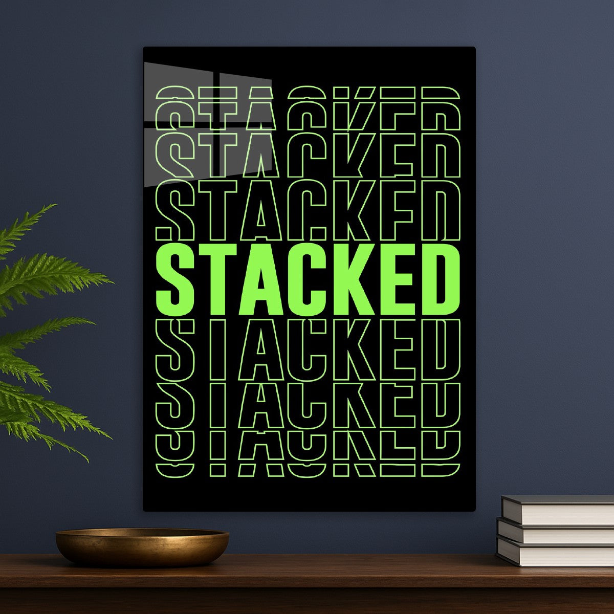 Stacked Typography Neon Green
