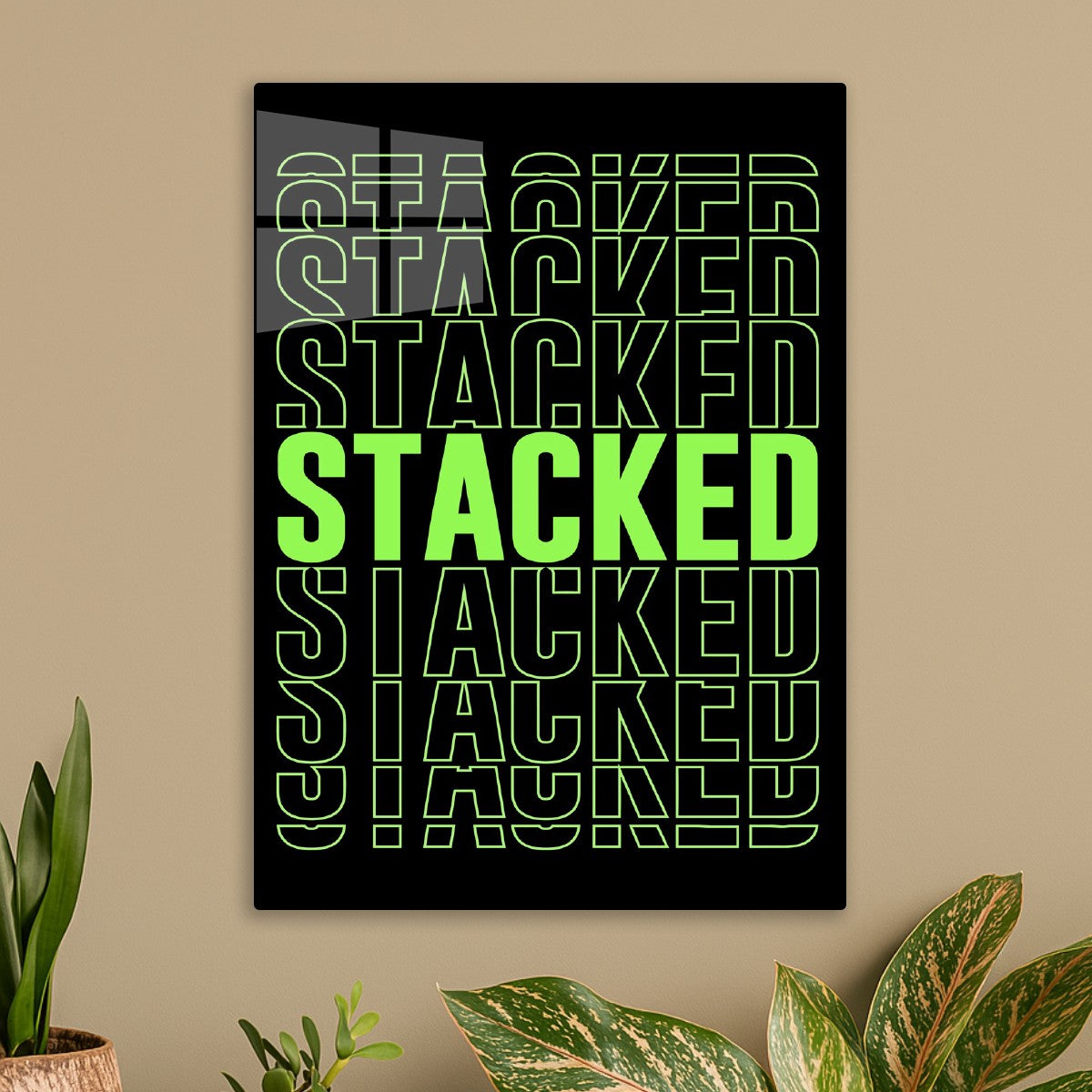 Stacked Typography Neon Green