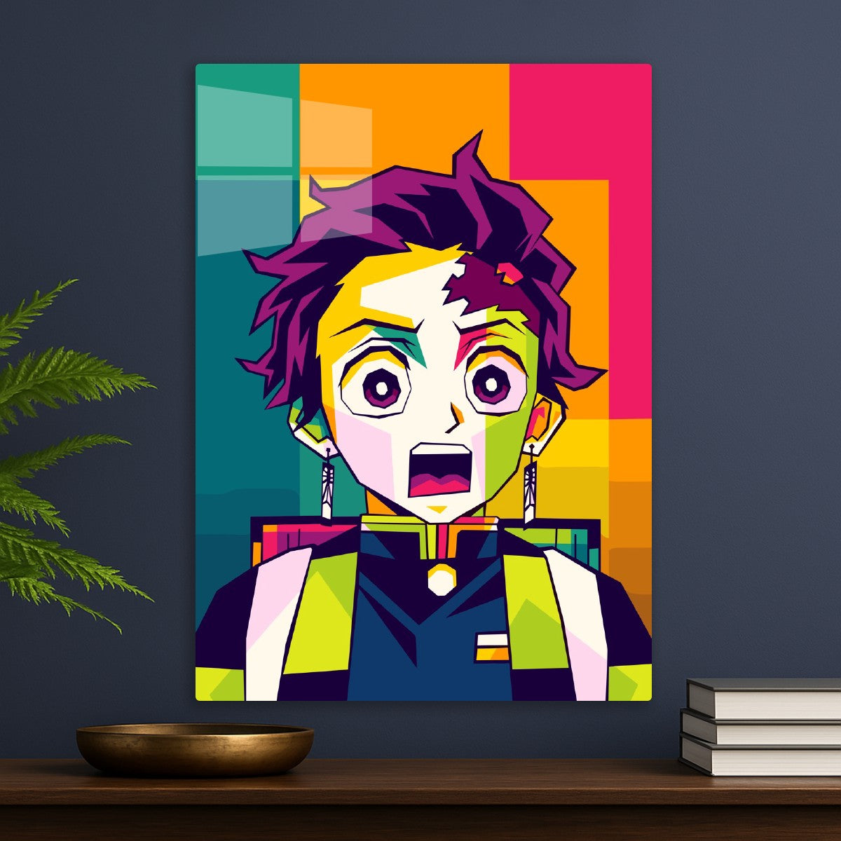 Tanjiro Kamado Colorful WPAP, Demon Slayer Kimetsu no Yaiba