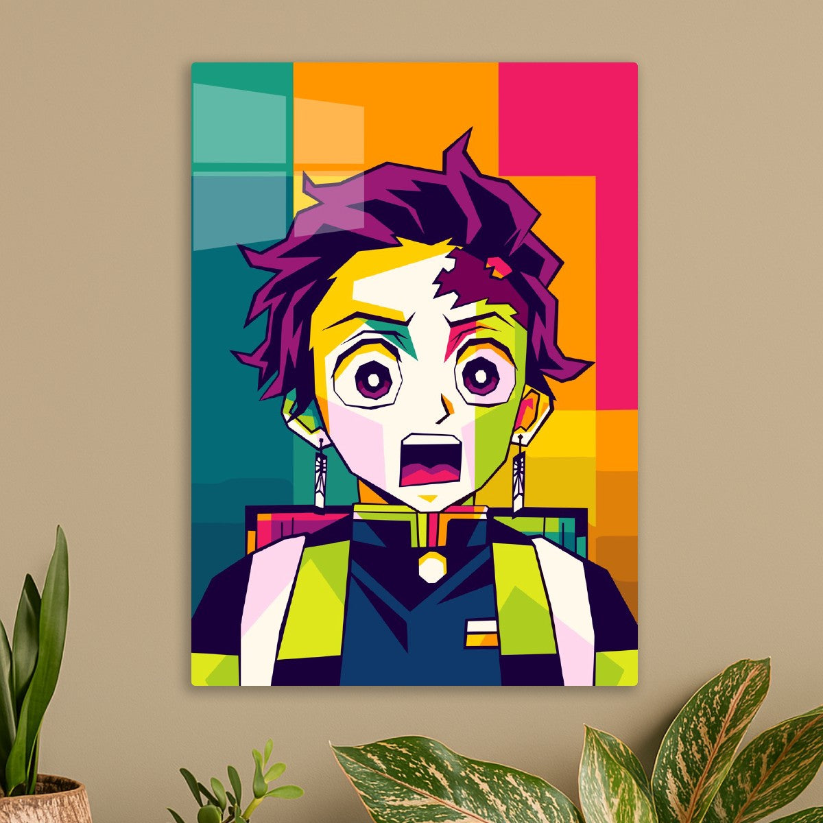 Tanjiro Kamado Colorful WPAP, Demon Slayer Kimetsu no Yaiba