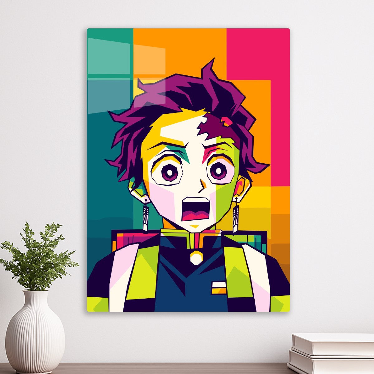 Tanjiro Kamado Colorful WPAP, Demon Slayer Kimetsu no Yaiba