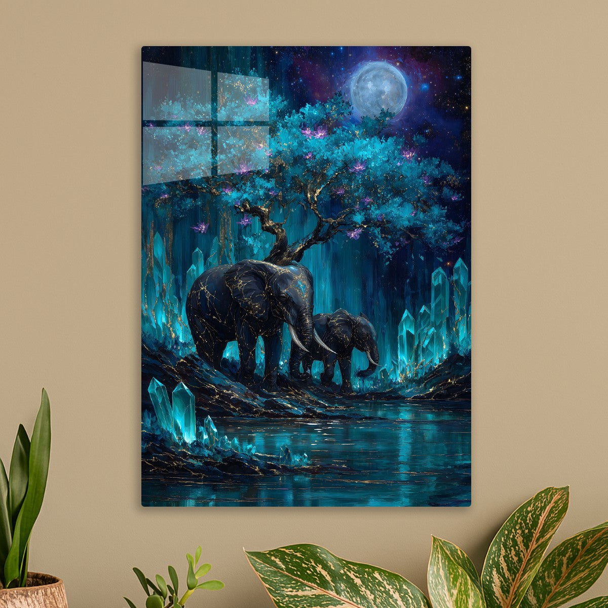 Moonlit Elephant Reverie