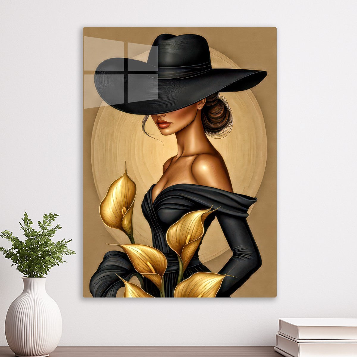 Woman in a black dress