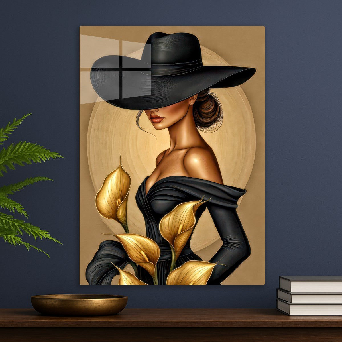 Woman in a black dress