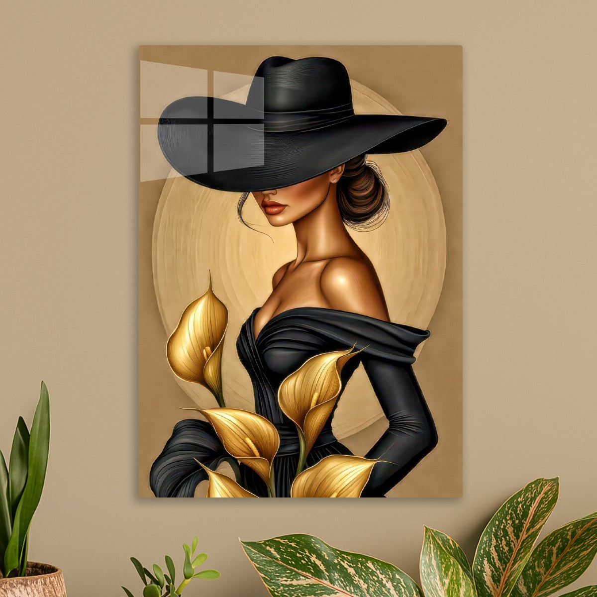 Woman in a black dress
