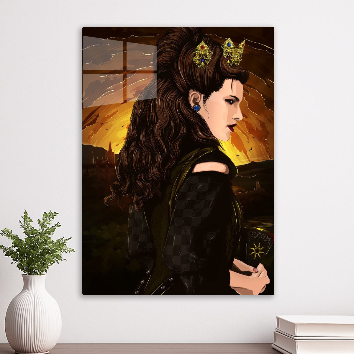 Queen with Crown at Sunset