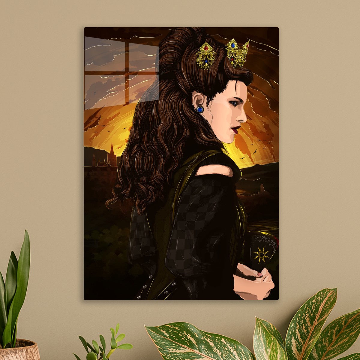 Queen with Crown at Sunset