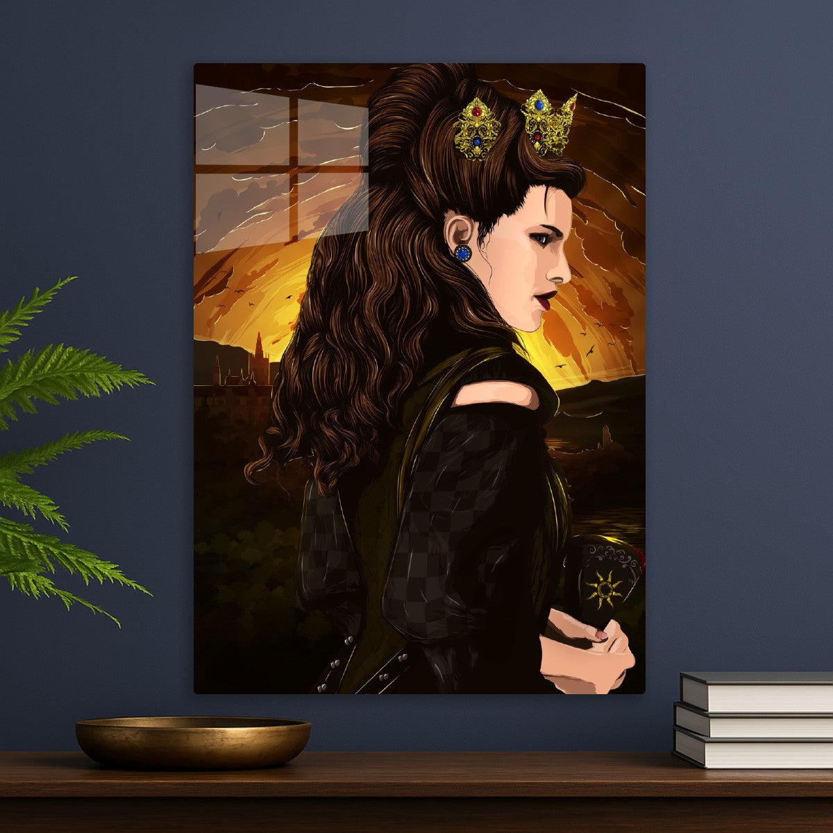 Queen with Crown at Sunset