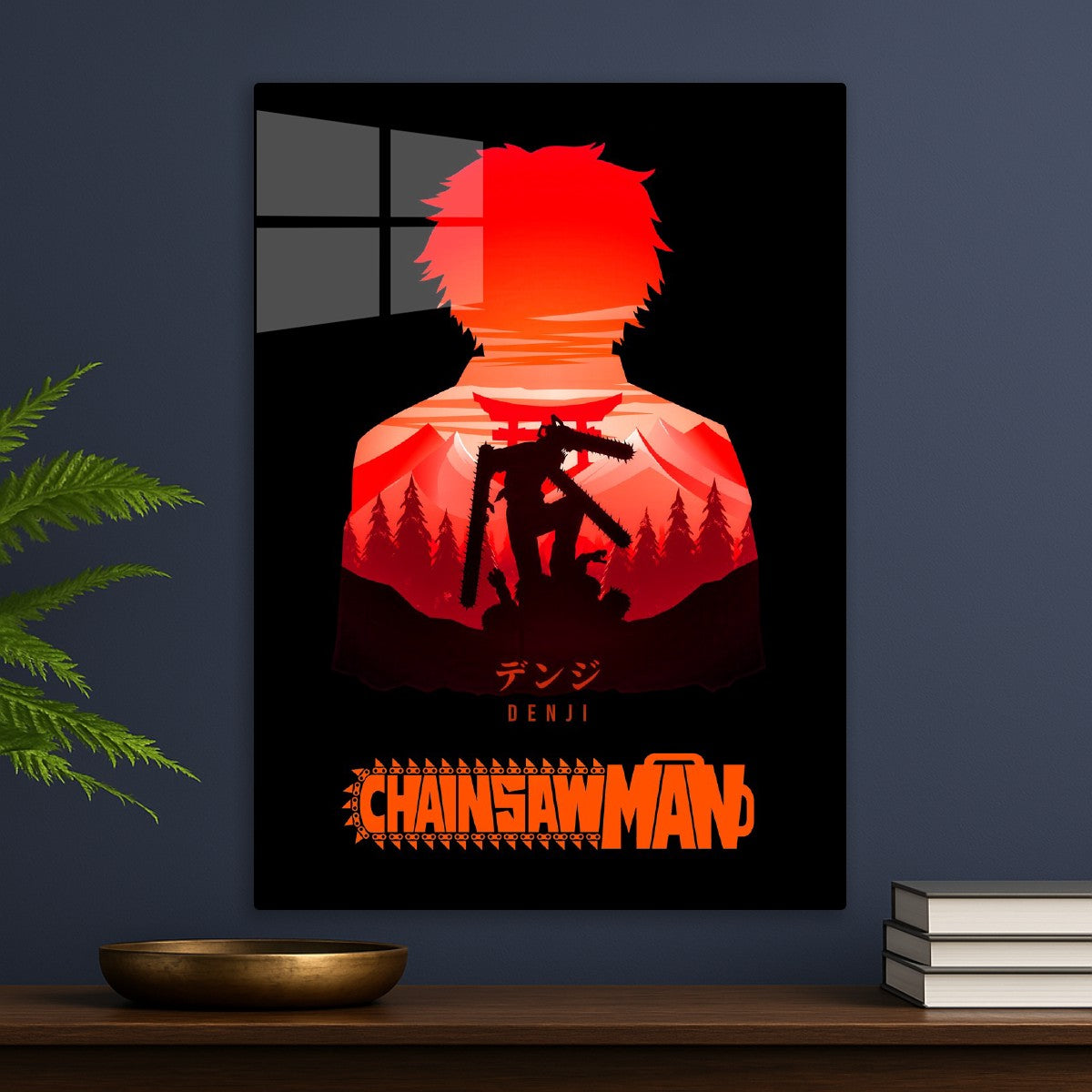 Denji orange silhouette, Chainsaw man