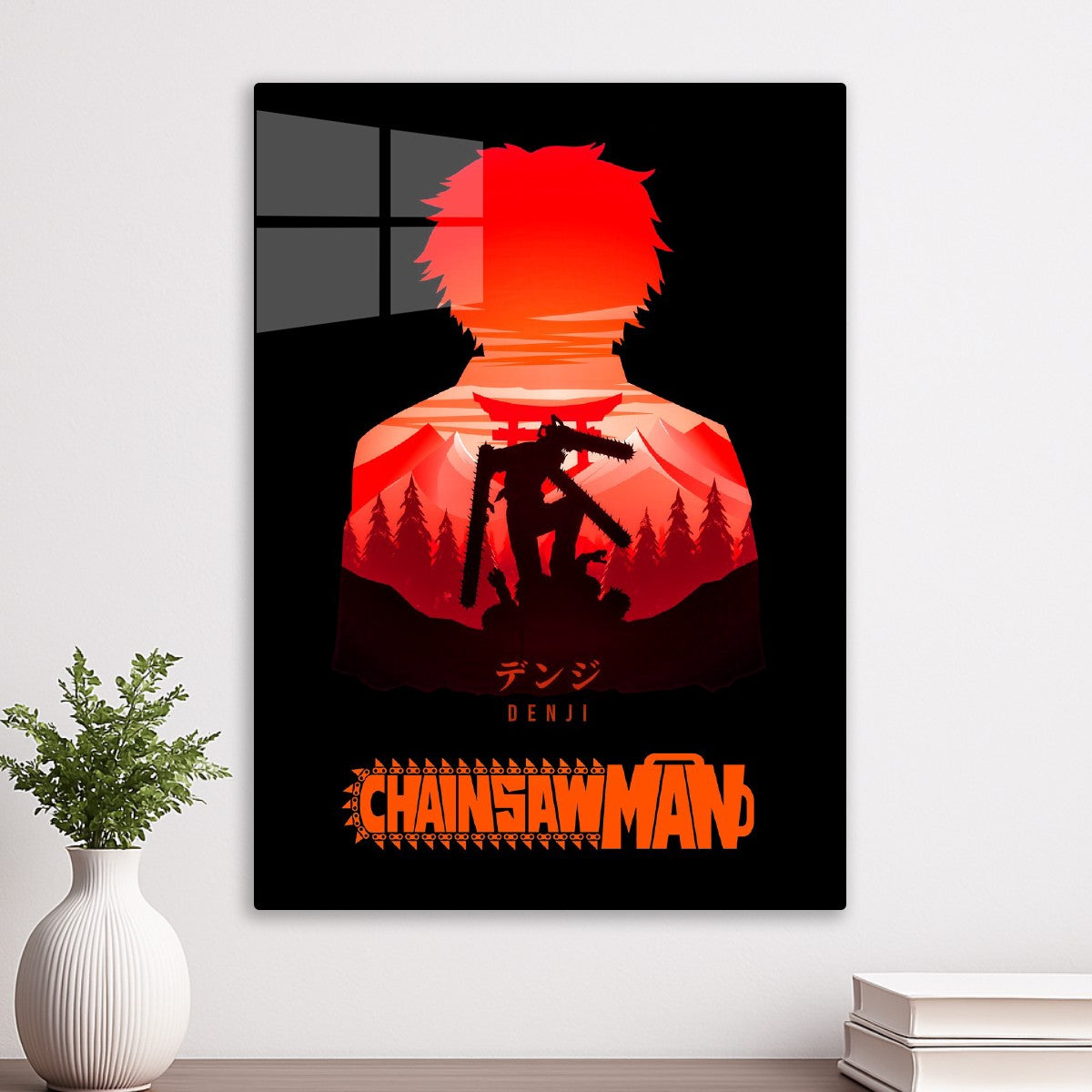 Denji orange silhouette, Chainsaw man