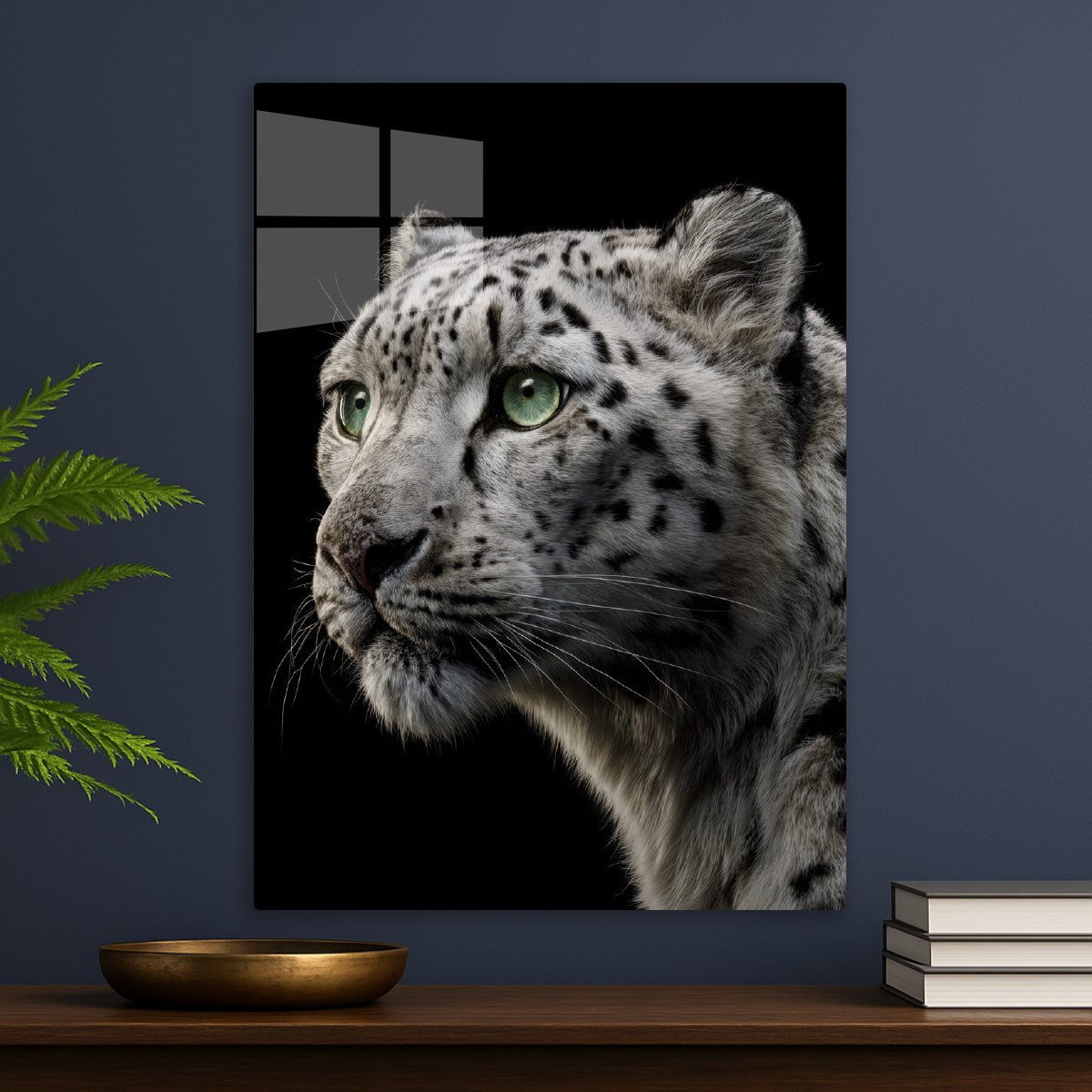 White Leopard with Green Eyes