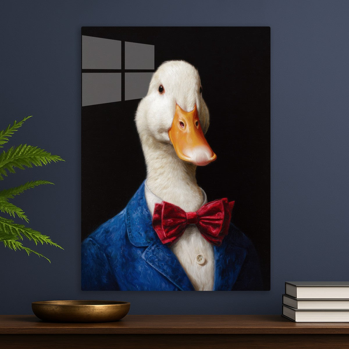 Duck Wearing a Red Bow Tie