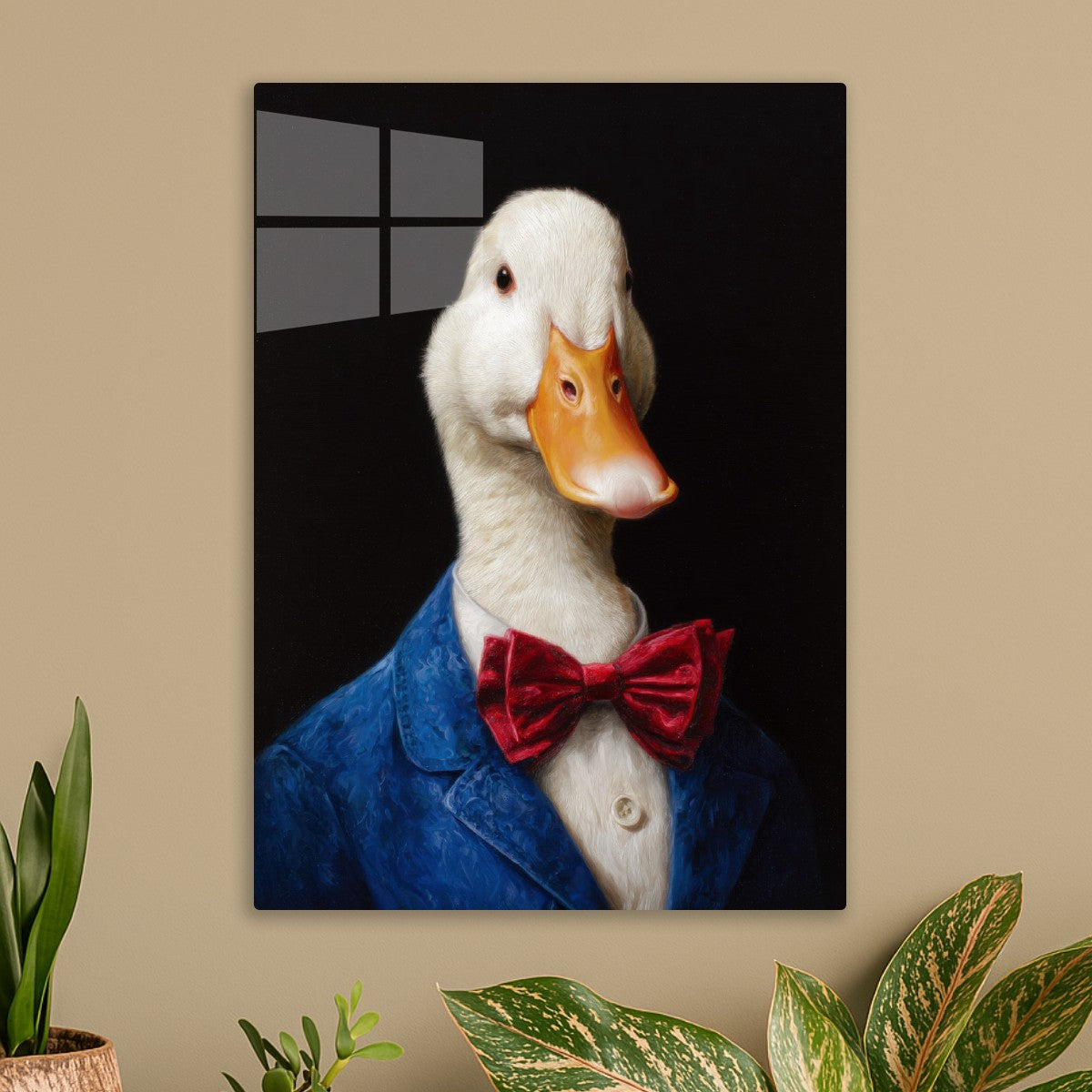 Duck Wearing a Red Bow Tie