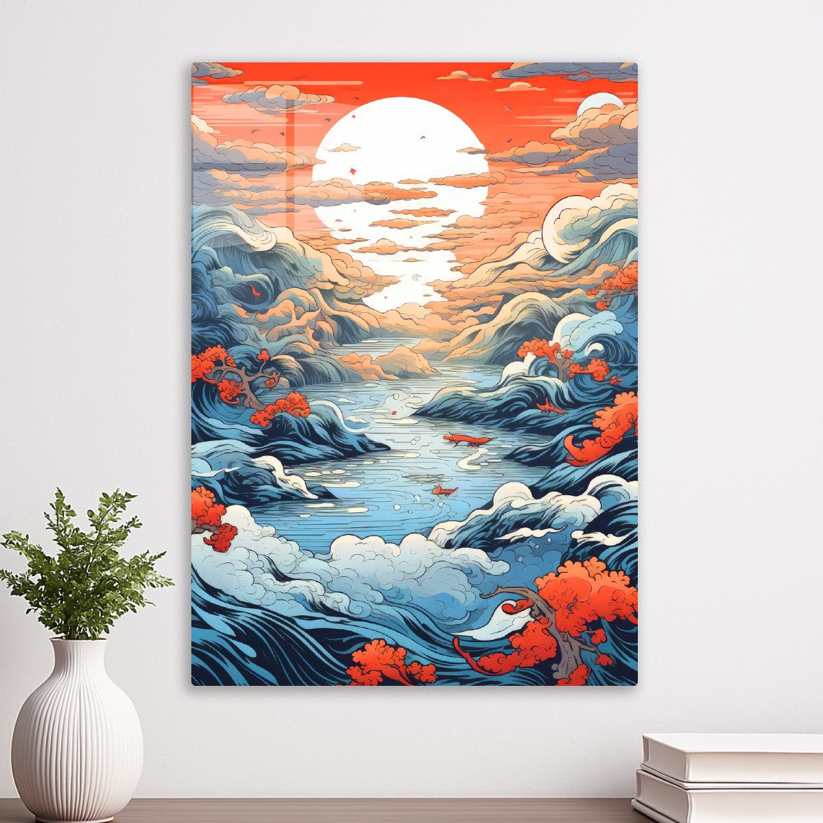 Sunset in Ukiyo-e Style