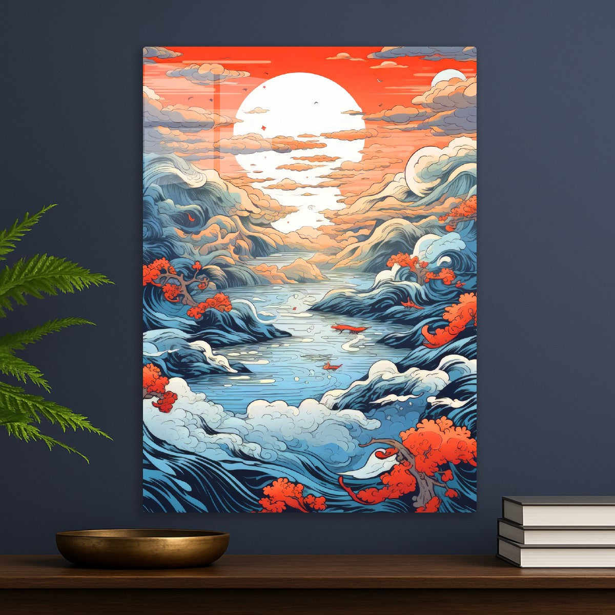Sunset in Ukiyo-e Style