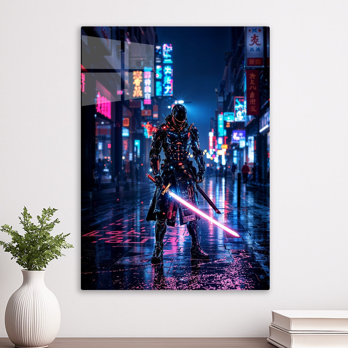 Cyber Samurai in Neon Rain