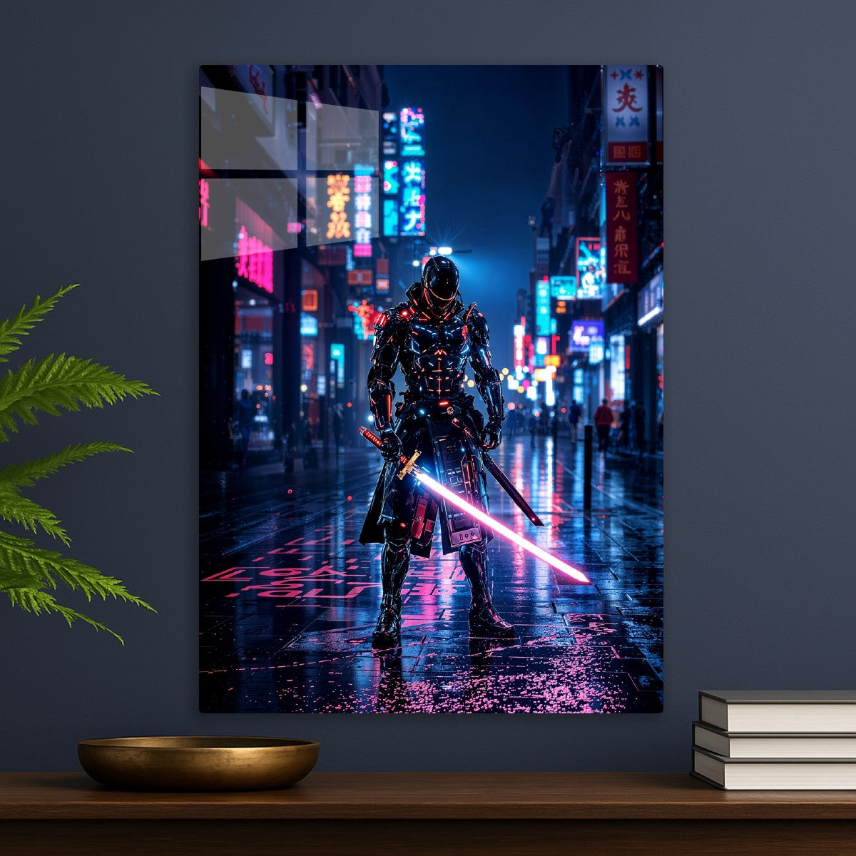 Cyber Samurai in Neon Rain