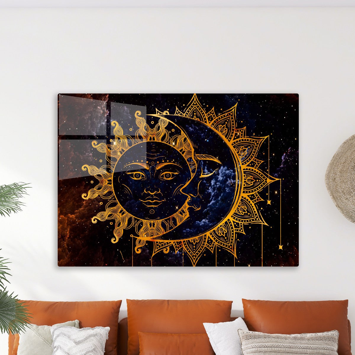 Vintage sun and moon