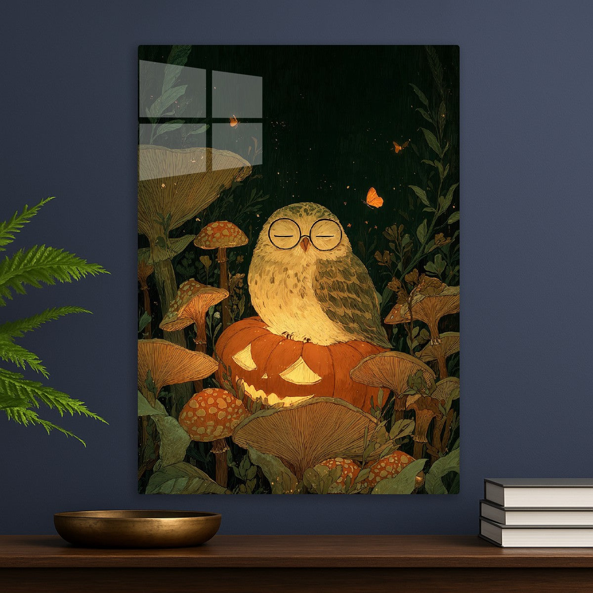 Owl on Pumpkin Lantern