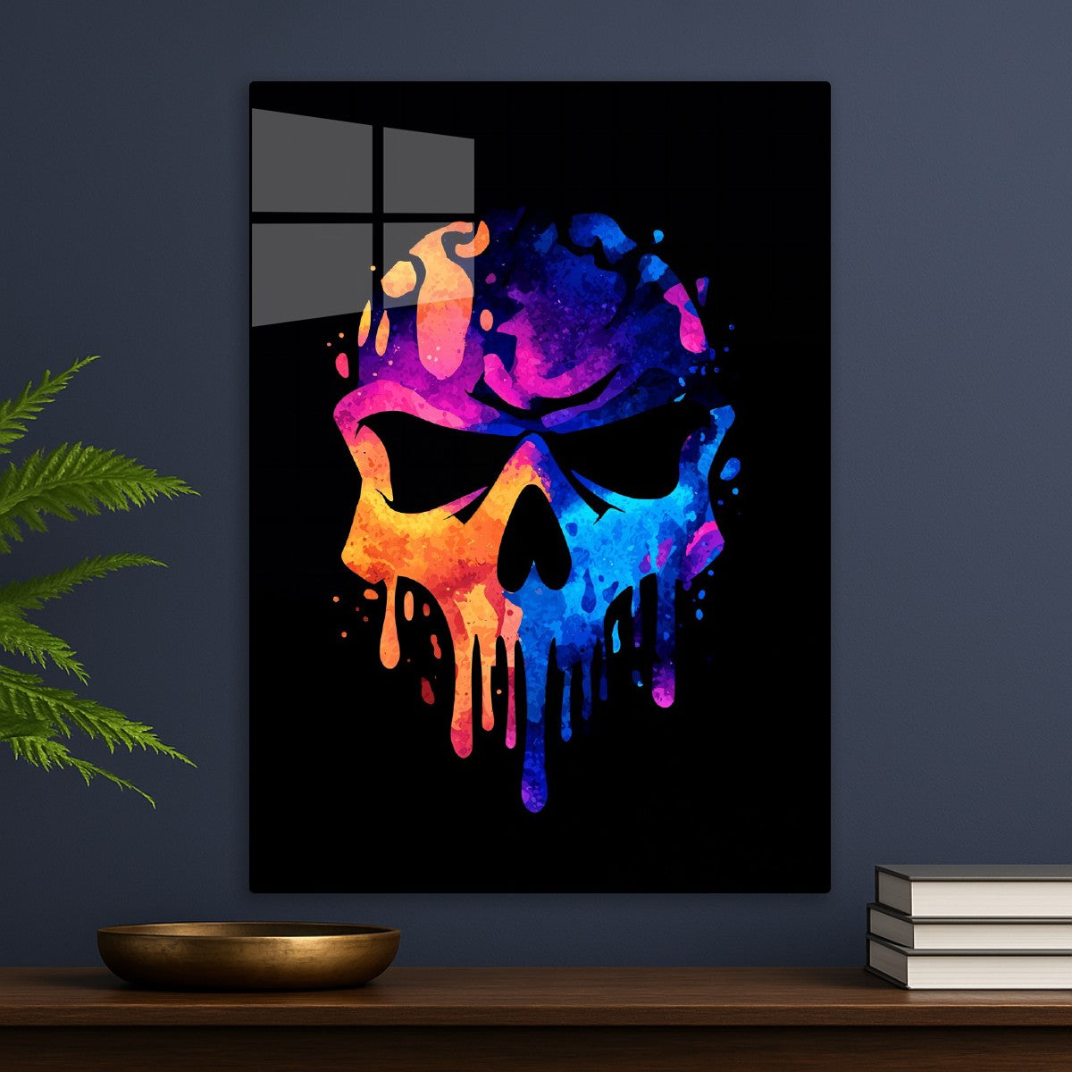 Neon Melting Skull