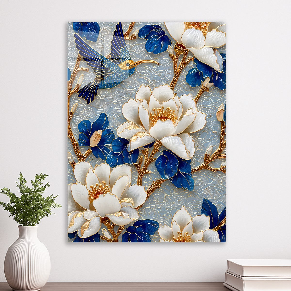 Bluebird & Golden Blossoms