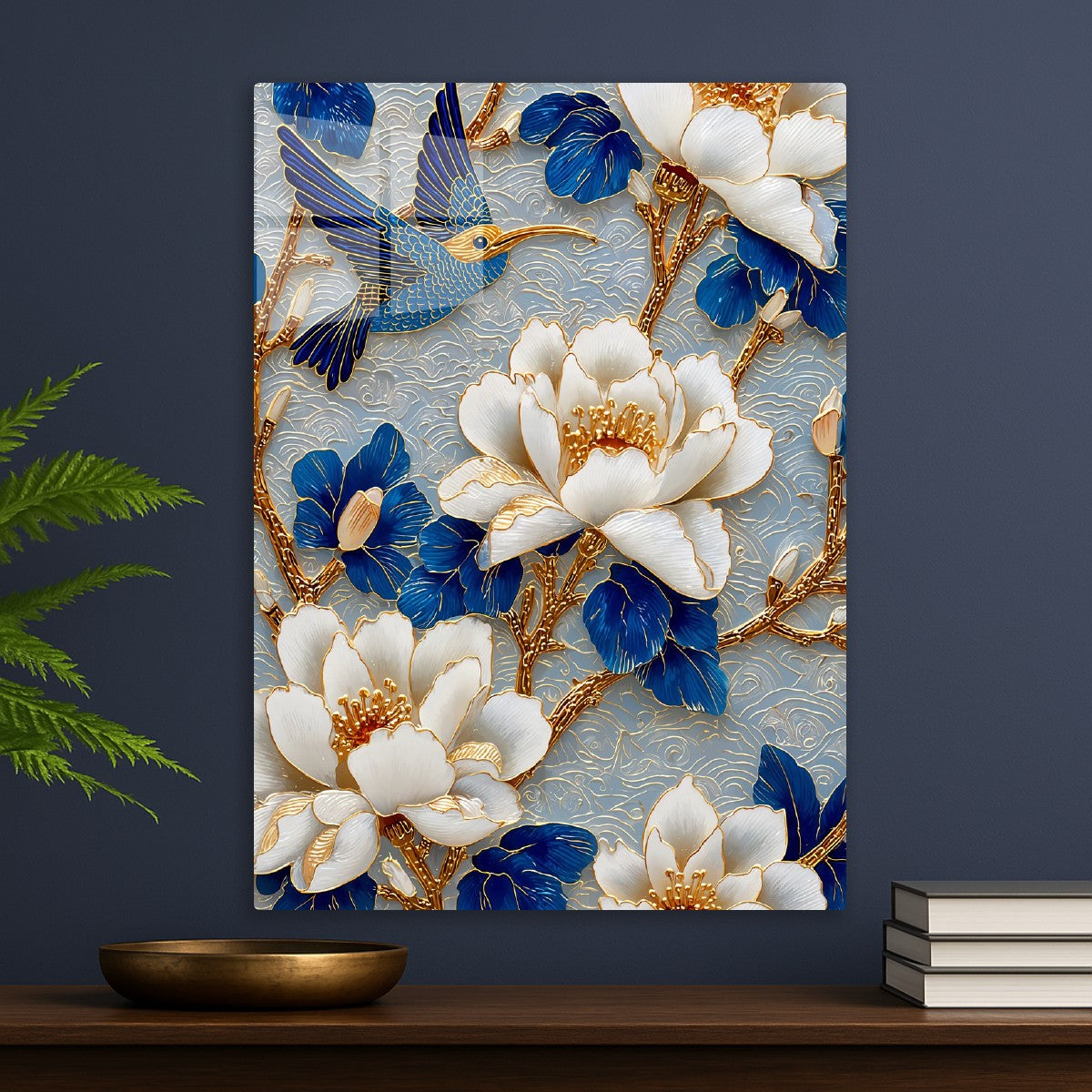 Bluebird & Golden Blossoms