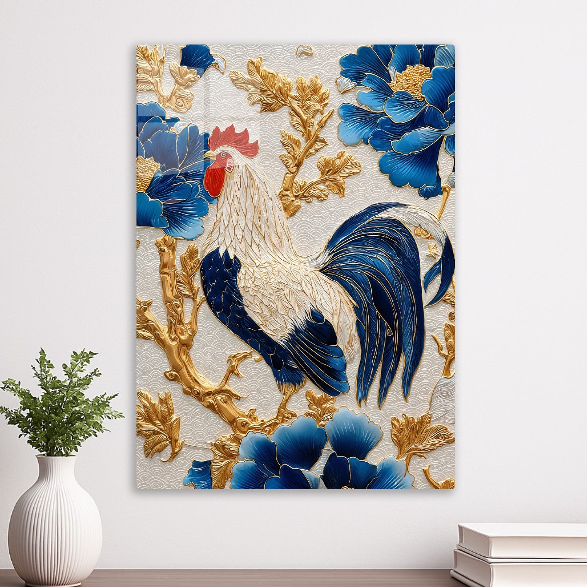 Porcelain Rooster Glory