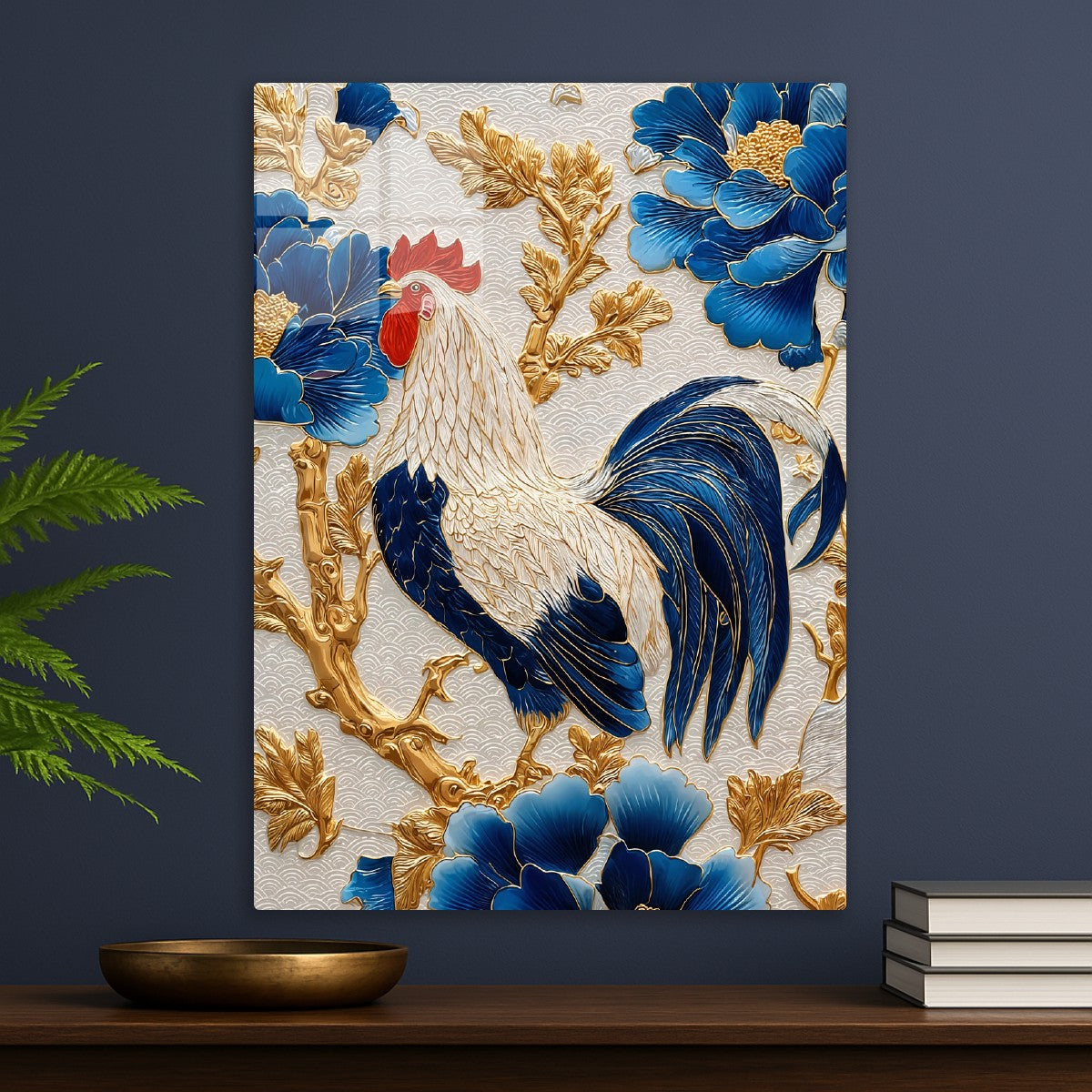 Porcelain Rooster Glory