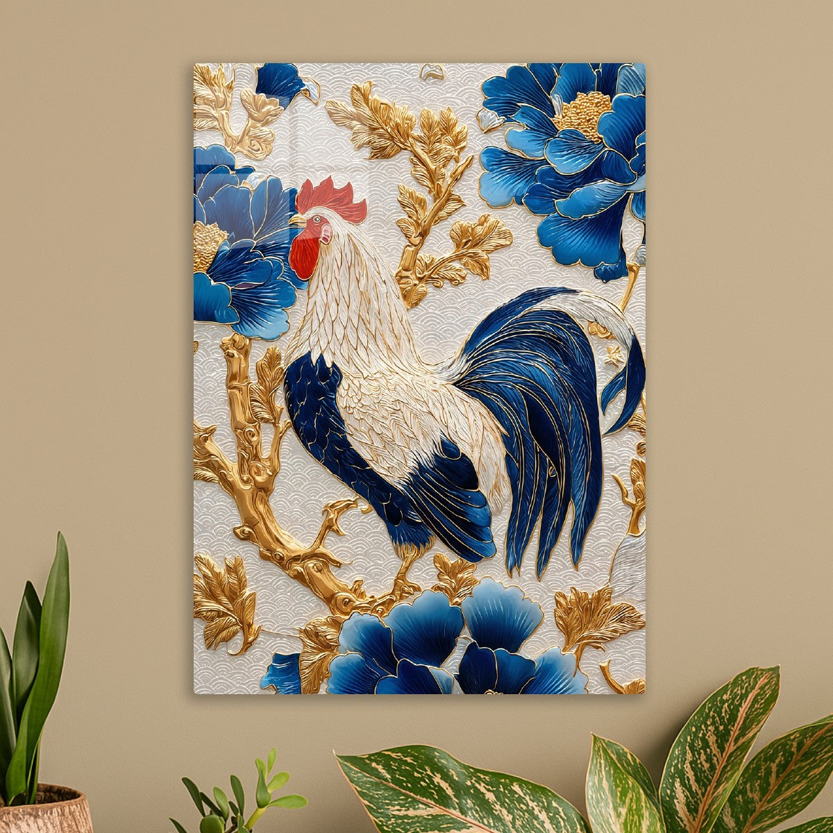 Porcelain Rooster Glory