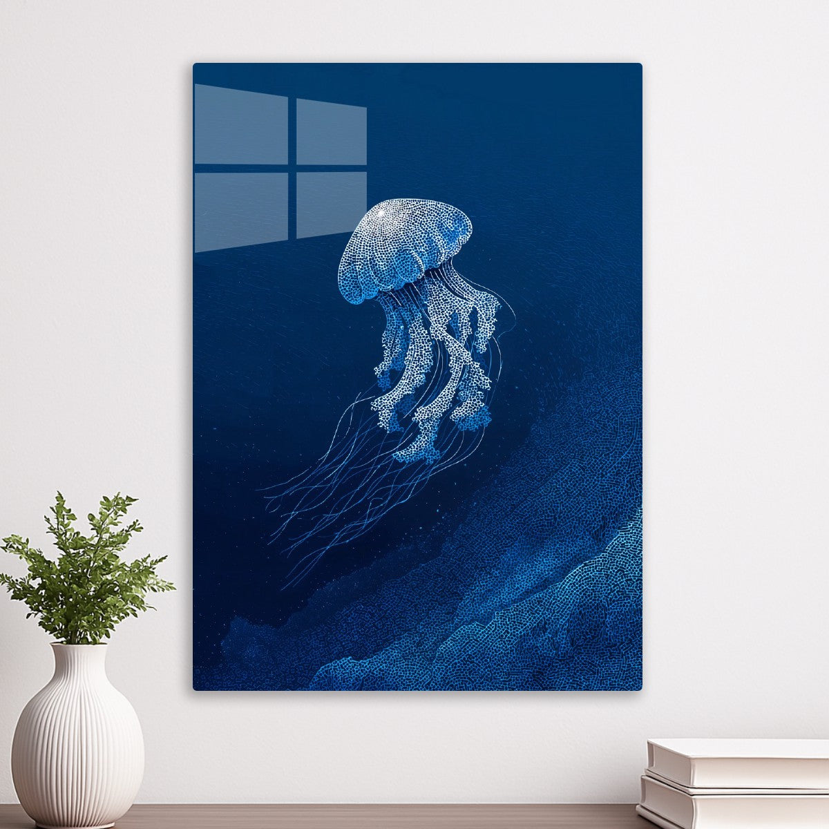 Jellyfish in Deep Blue Flow