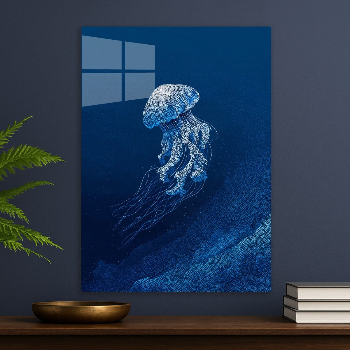 Jellyfish in Deep Blue Flow